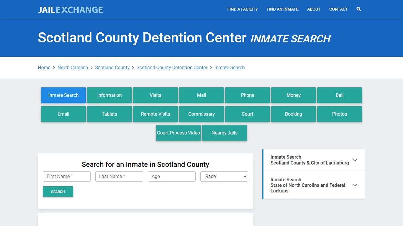 Scotland County Detention Center Inmate Search - Jail Exchange