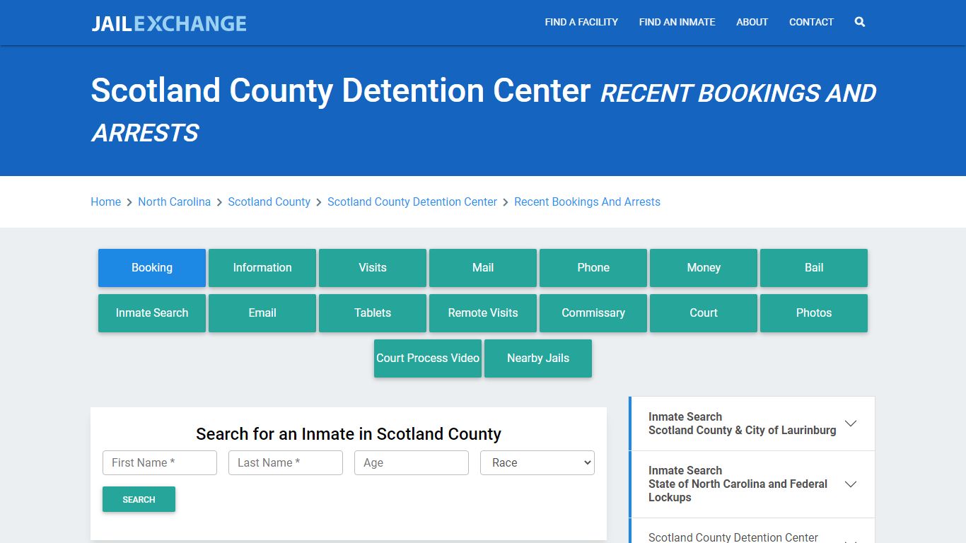 Scotland County Detention Center Recent Bookings And Arrests